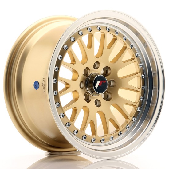 JR Wheels JR10 15x8 ET15 4x100/114 Gold w/ Machined Lip