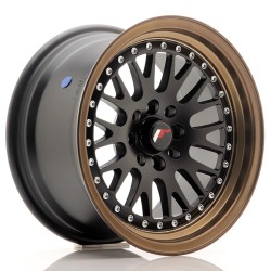 JR Wheels JR10 15x8 ET20 4x100/108 Matt Black w/ Bronze Lip