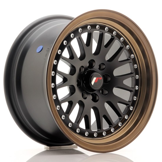 JR Wheels JR10 15x8 ET20 4x100/108 Matt Black w/ Bronze Lip