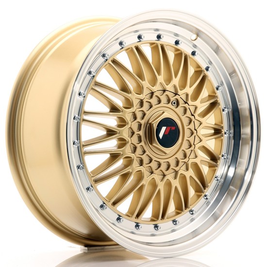 JR Wheels JR9 18x8 ET35-40 BLANK Gold w/ Machined Lip