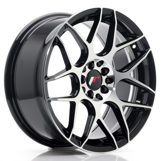 JR Wheels JR18 17x8 ET35 5x100/114 Gloss Black Machined Face