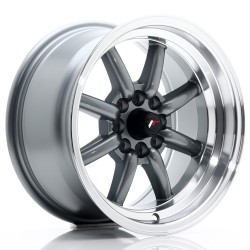 JR Wheels JR19 15x8 ET0 4x100/114 Gun Metal w/ Machined Lip