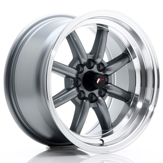 JR Wheels JR19 15x8 ET0 4x100/114 Gun Metal w/ Machined Lip