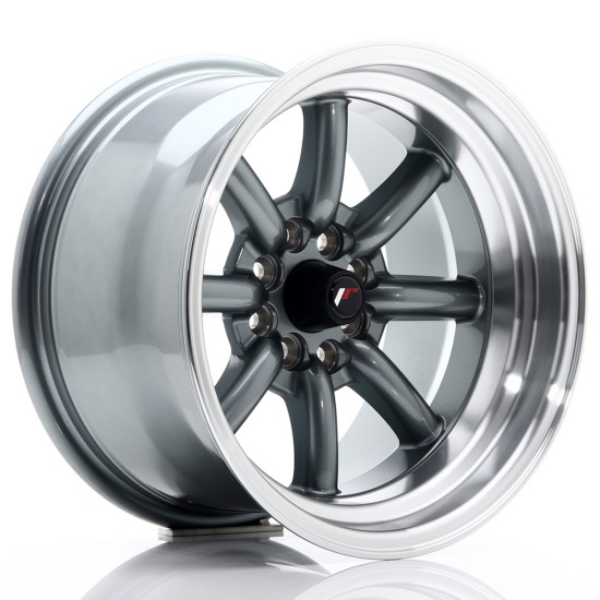 JR Wheels JR19 15x9 ET-13 4x100/114 Gun Metal w/ Machined Lip