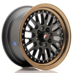 JR Wheels JR10 15x7 ET30 4x100/108 Matt Black w/ Bronze Lip