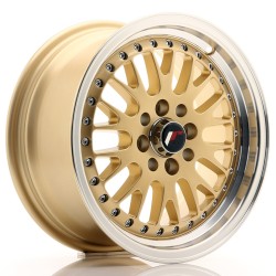 JR Wheels JR10 15x7 ET30 4x100/108 Gold w/ Machined Lip