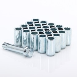 Set of SILVER star lug nuts 1/2 UNF + Key