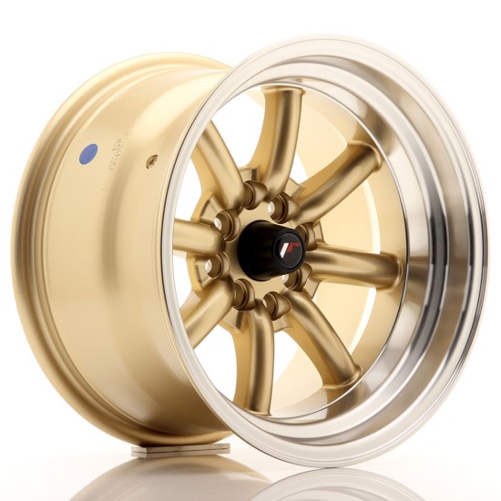 JR Wheels JR19 15x9 ET-13 4x100/114 Gold w/ Machined Lip