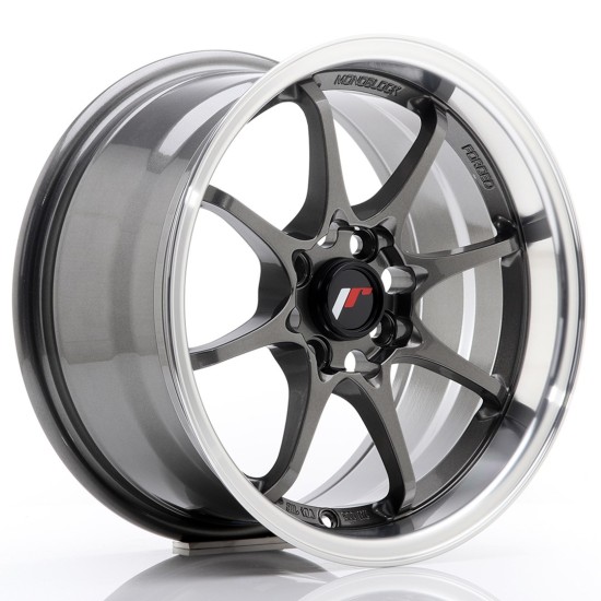 JR Wheels JR5 15x8 ET28 4x100 Gun Metal w/ Machined Lip