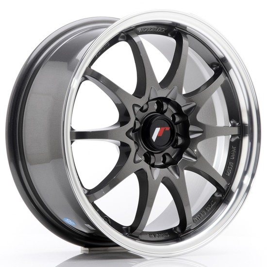 JR Wheels JR5 16x7 ET30 4x100/108 Gun Metal w/ Machined Lip