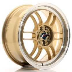 JR Wheels JR7 16x7 ET38 4x100/114 Gold w/ Machined Lip