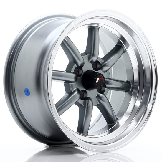 JR Wheels JR19 15x8 ET0 4x100 Gun Metal w/ Machined Lip