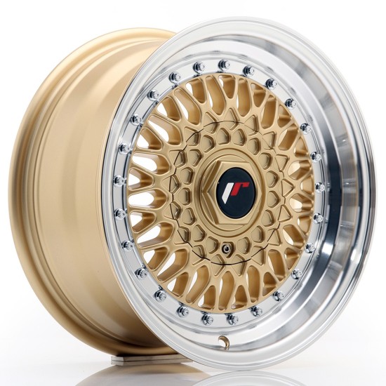 JR Wheels JR9 15x7 ET20 BLANK Gold w/ Machined Lip