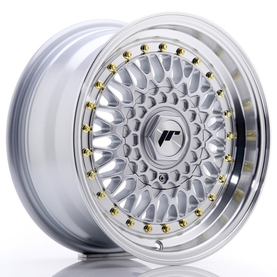 JR Wheels JR9 15x7 ET20 BLANK Silver w/ Machined Lip