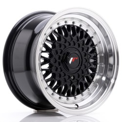 JR Wheels JR9 15x8 ET20 4x100/108 Gloss Black w/ Machined Lip