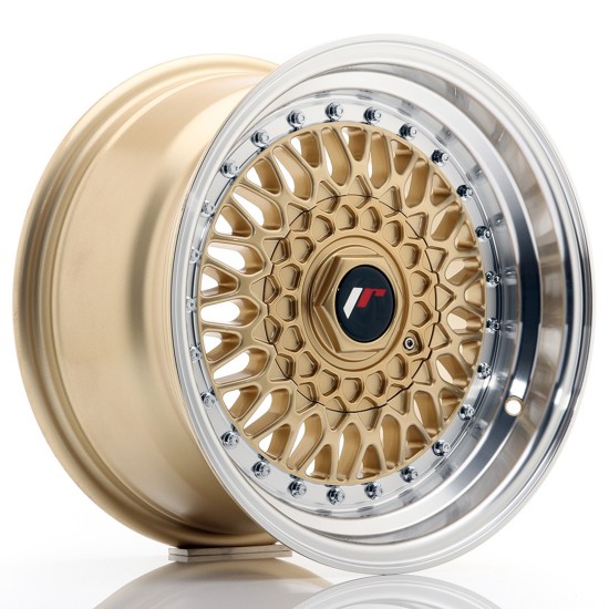 JR Wheels JR9 15x8 ET20 BLANK Gold w/ Machined Lip