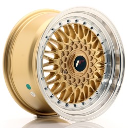 JR Wheels JR9 16x8 ET25 BLANK Gold w/ Machined Lip