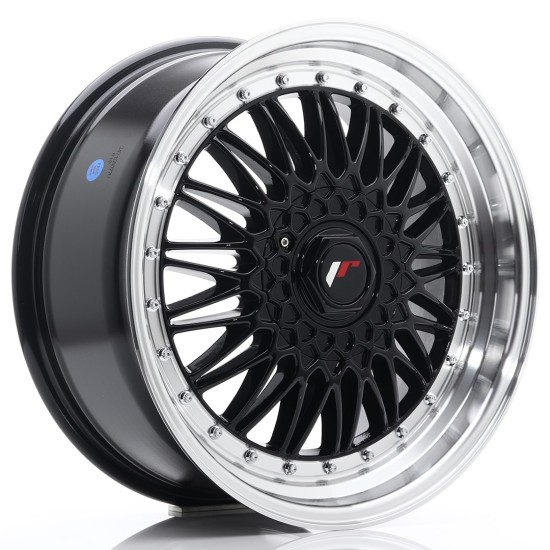 JR Wheels JR9 18x8 ET35-40 BLANK Gloss Black w/ Machined Lip