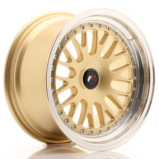 JR Wheels JR10 16x8 ET20 BLANK Gold w/ Machined Lip