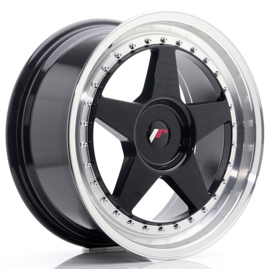 JR Wheels JR6 18x8,5 ET20-40 BLANK Gloss Black w/ Machined Lip