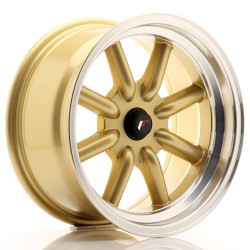 JR Wheels JR19 16x8 ET-20-0 BLANK Gold w/ Machined Lip