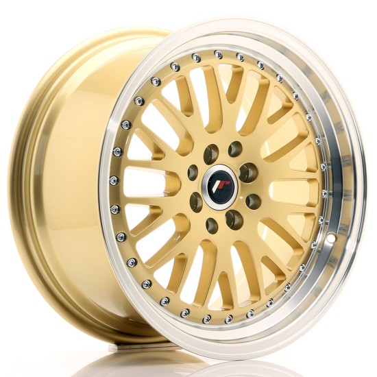 JR Wheels JR10 17x8 ET35 4x100/114 Gold w/ Machined Lip