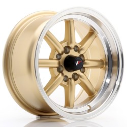 JR Wheels JR19 14x7 ET0 4x100/114 Gold w/ Machined Lip