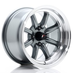 JR Wheels JR19 14x8 ET-13 4x100 Gun Metal w/ Machined Lip