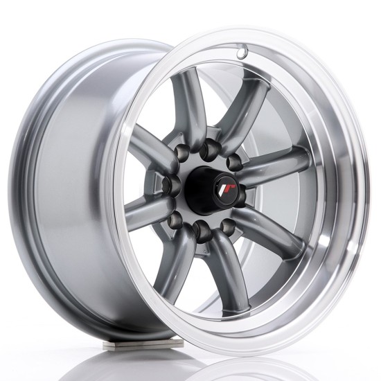 JR Wheels JR19 14x8 ET-13 4x100/114 Gun Metal w/ Machined Lip