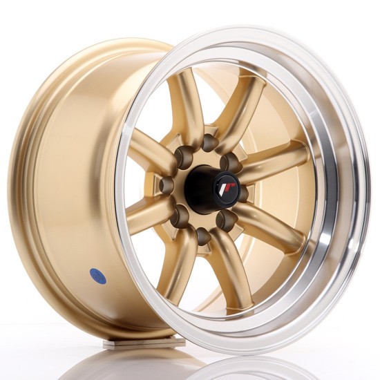 JR Wheels JR19 14x8 ET-13 4x100/114 Gold w/ Machined Lip