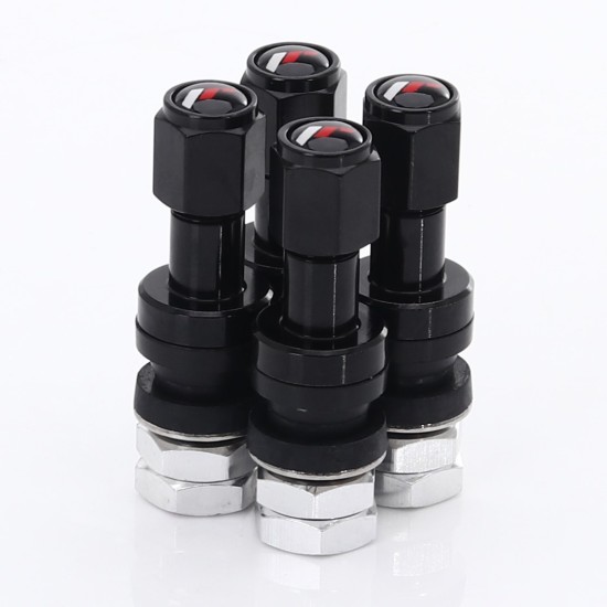 Set of Aluminum air valves JR v2 - BLACK + logo