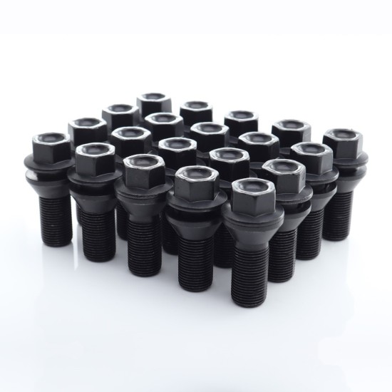 Set of 20 Short BLACK 17 hex bolts 15x1,25