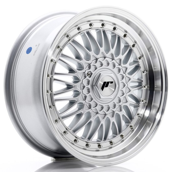 JR Wheels JR9 17x7,5 ET20-35 BLANK Silver w/ Machined Lip+Silver Rivets