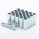 Set of SILVER long star lug nuts 14x2,0 + Key