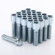 Set of 10 SILVER star bolts 50mm 14x1,25 + Key