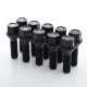 Set of 10 HEX17 tapered bolt M14x1,25 x45mm Black