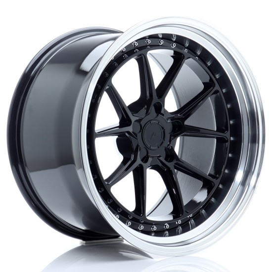 JR Wheels JR39 19x11 ET0-25 5H BLANK Gloss Black w/ Machined Lip