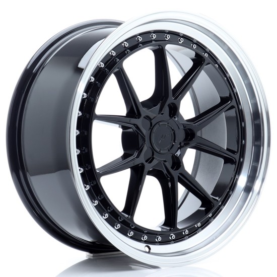 JR Wheels JR39 19x8,5 ET15-35 5H BLANK Gloss Black w/ Machined Lip