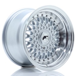 JR Wheels JR9 15x9 ET10 4x100/108 Silver w/ Machined Lip+Silver Rivets