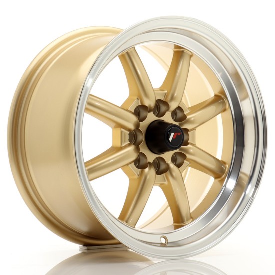 JR Wheels JR19 15x8 ET20 4x100/114 Gold w/ Machined Lip