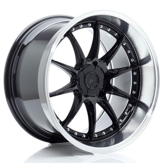 JR Wheels JR41 19x11 ET12-25 5H BLANK Gloss Black w/ Machined Lip