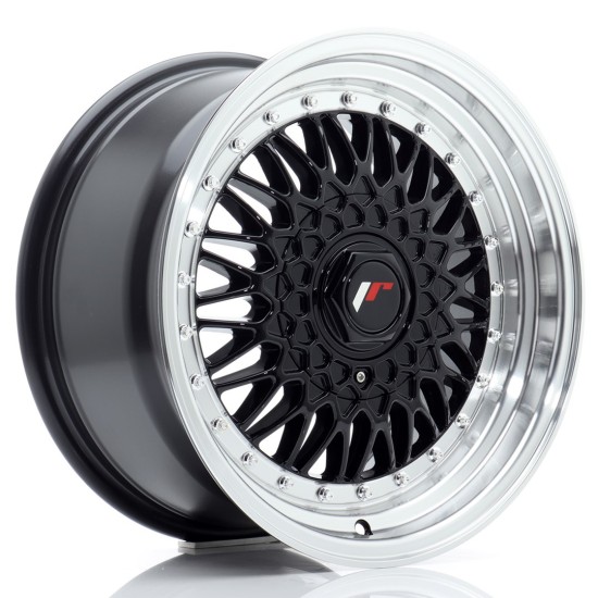 JR Wheels JR9 16x8 ET25 BLANK Gloss Black w/ Machined Lip