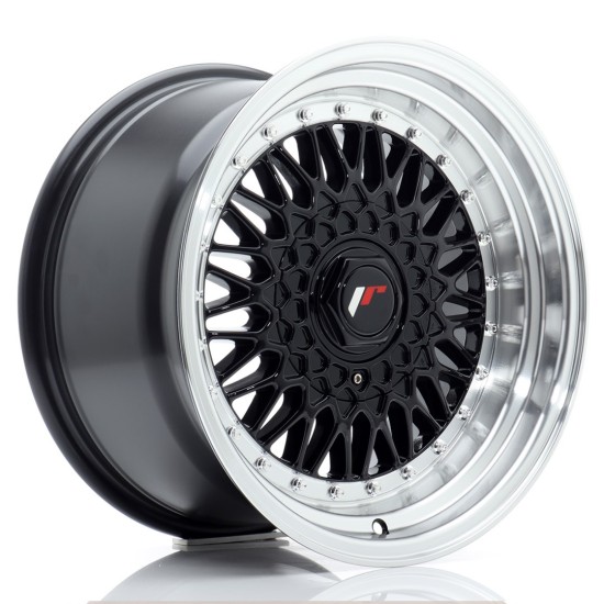 JR Wheels JR9 16x9 ET20 4x100/108 Gloss Black w/ Machined Lip