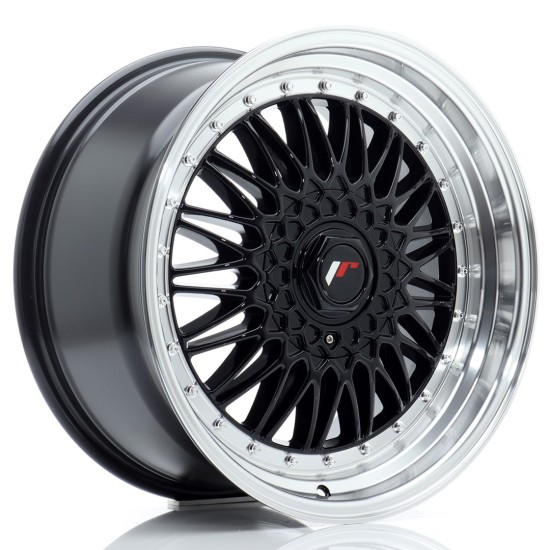 JR Wheels JR9 18x9 ET20-40 BLANK Gloss Black w/ Machined Lip