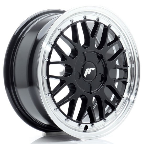 JR Wheels JR23 16x7 ET20-45 5H BLANK Gloss Black w/ Machined Lip