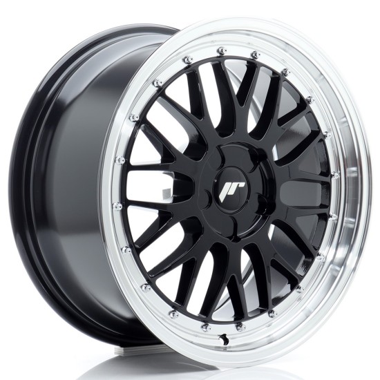 JR Wheels JR23 18x8 ET20-42 5H BLANK Gloss Black w/ Machined Lip