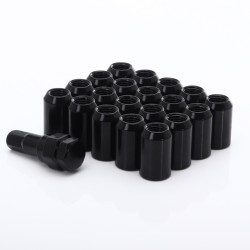 Set of BLACK imbus lug nuts 12x1,5 + Key