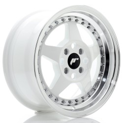 JR Wheels JR6 15x7 ET35 4x100 White w/ Machined Lip