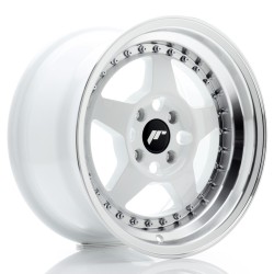 JR Wheels JR6 15x8 ET25 4x100 White w/ Machined Lip