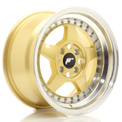 JR Wheels JR6 15x8 ET25 4x100 Gold w/ Machined Lip